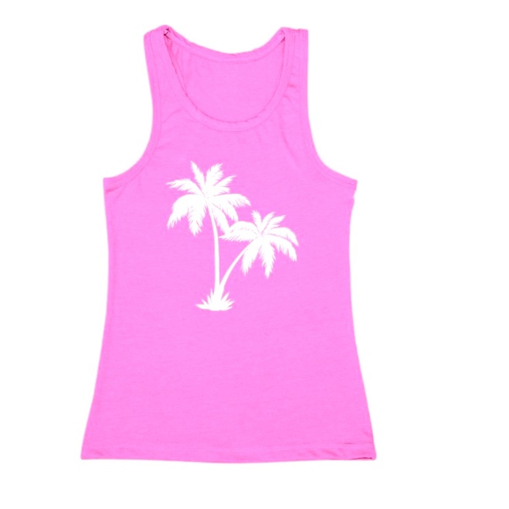 CherryLoom - Hot Pink & White Racerback Tank - NWOT